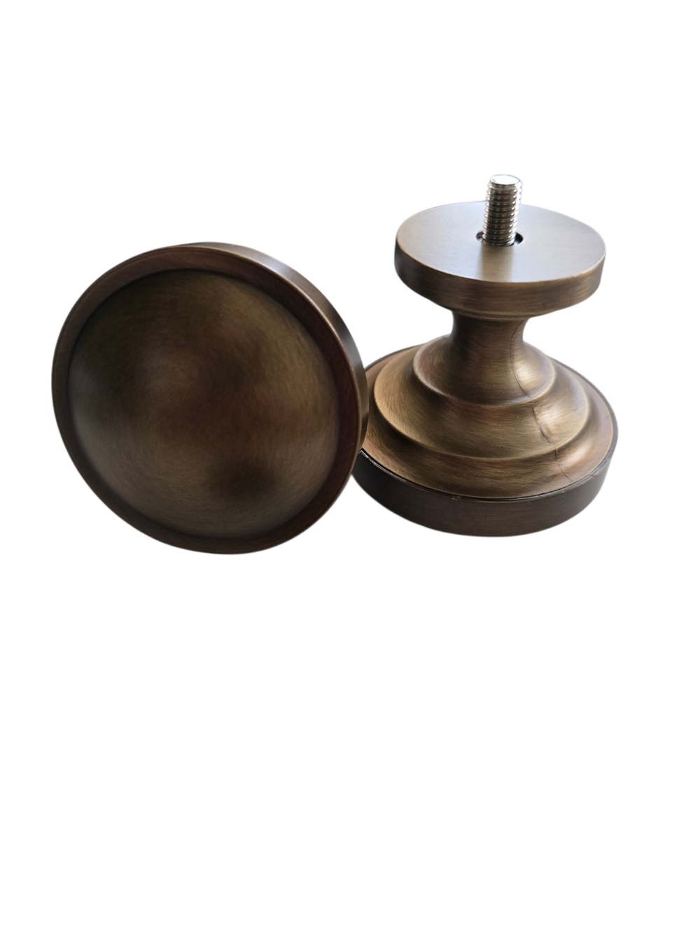 Pottery Barn Somerset Turned Curtain Rod Finials Set of 2 2.5” Antique Brass - Picture 5 of 6